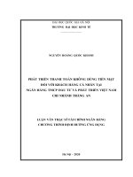 Phát Triển Thanh Toán Không Dùng Tiền Mặt Đối Với Khách Hàng Cá Nhân Tại Ngân Hàng TMCP Đầu Tư