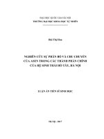 (Luận văn thạc sĩ) nghiên cứu sự phân bố và chu chuyển của asen trong các thành phần chính của hệ sinh thái hồ tây, hà nội luận án TS  sinh học 624201 