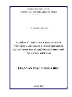 (Luận văn thạc sĩ) nghiên cứu phát triển phương pháp xác định và đánh giá rủi ro phơi nhiễm một số siloxane từ không khí trong nhà tại hà nội, việt nam 