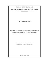 (Luận văn thạc sĩ) tổng hợp và nghiên cứu khả năng kháng khuẩn, kháng nấm của ag kích thước nanomet 
