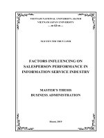 (Luận văn thạc sĩ) factors influencing on salesperson performance in information service industry 