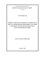 (Luận văn thạc sĩ) nghiên cứu khả năng ảnh hưởng của thuốc bảo vệ thực vật tới hệ sinh thái nông nghiệp và sức khỏe cộng đồng tại huyện thường tín, hà nội và đề xuất giải pháp giảm thiểu 
