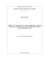 (Luận văn thạc sĩ) nghiên cứu ảnh hưởng của công nghiệp hóa và đô thị hóa đến sự biến động đất nông nghiệp huyện đông anh, thành phố hà nội   