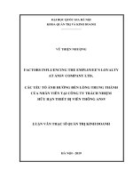 (Luận văn thạc sĩ) factors influencing the employee’s loyalty at ANSV company ltd 