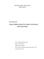 Hoạch Định Nội Dung Trong Giai Đoạn Tiền Đàm Phán: Môn Học Đàm Phán Trong Kinh Doanh Năm Học 2020 - 2021 - Tdmu Khoa Kinh Tế