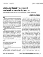 Nghiên cứu sản xuất phân compost từ bùn thải ao nuôi tôm tỉnh Nghệ An