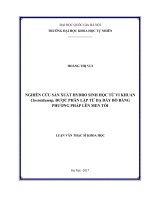 (Luận văn thạc sĩ) nghiên cứu sản xuất hydro sinh học từ vi khuẩn clostridium sp  được phân lập từ dạ dày bò bằng phương pháp lên men tối   