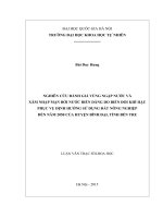 (Luận văn thạc sĩ) nghiên cứu đánh giá vùng ngập nước và xâm nhập mặn bởi nước biển dâng do biến đổi khí hậu phục vụ định hướng sử dụng đất nông nghiệp đến năm 2050 của huyện bình đại, tỉnh bến tre  