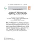 Những thách thức trong việc thu hút nguồn nhân lực khoa học và công nghệ chất lượng cao ở Đại học Quốc gia Hà Nội