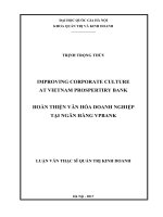 (Luận văn thạc sĩ) improving corporate culture at vietnam prosperity bank   hoàn thiện văn hóa doanh nghiệp tại ngân hàng VPBank 