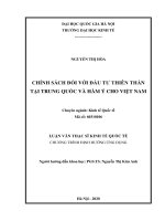 Chính Sách Đối Với Đầu Tư Thiên Thần Tại Trung Quốc Và Hàm Ý Cho Việt Nam