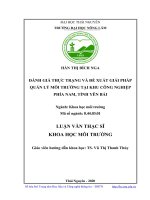 Đánh giá thực trạng và đề xuất giải pháp quản lý môi trường tại khu công nghiệp phía nam, tỉnh yên bái