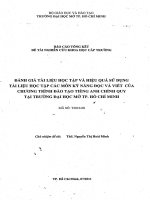 đánh giá tài liệu học tập và hieuejq ảu sử dụng tài liệu học tập các môn kỹ năng đọc và viết của chương trình đào tạo tiếng anh chính quy tại trường đại học mở tp hcm 