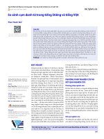 So sánh cụm danh từ trong tiếng Stiêng và tiếng Việt