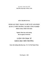 Đánh giá thực trạng và đề xuất giải pháp quản lý môi trường tại khu công nghiệp phía nam, tỉnh yên bái 