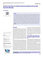 Du lịch và tổ chức các sự kiện trong việc quảng bá văn hóa Việt Nam đến Nhật Bản