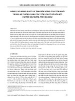 Nâng cao năng suất và tính bền vững của tôm nuôi trong hệ thống canh tác tôm lúa ở xã Hòa Mỹ, huyện Cái Nước, tỉnh Cà Mau