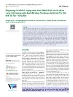 Ứng dụng chỉ số chất lượng nước dưới đất (GWQI) và GIS phân vùng chất lượng nước dưới đất tầng Pleistocen tại thị xã Phú Mỹ, tỉnh Bà Rịa – Vũng Tàu