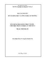 xây dựng bài giảng trực tuyến cho học phần cơ học lý thuyết i 