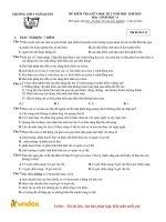 Đề kiểm tra giữa học kì 2 môn Sinh học lớp 11 năm học 2018-2019 – Trường THPT Ngô Quyền (Mã đề 111)