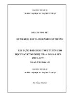 xây dựng bài giảng trực tuyến cho học phần công nghệ chẩn đoán  sửa chữa ô tô 