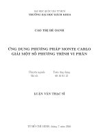 Ứng dụng phương pháp monte carlo giải một số phương trình vi phân