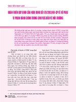 Hoàn thiện quy định của nghị định số 179/2013/NĐ-CP về xử phạt vi phạm hành chính trong lĩnh vực bảo vệ môi trường