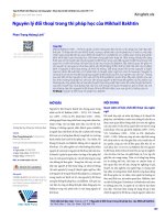 Nguyên lý đối thoại trong thi pháp học của Mikhail Bakhtin