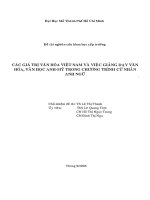 các giá trị văn hóa việt nam và việc giảng dạy văn hóa văn học anh mỹ trong chương trình cử nhân anh ngũ 