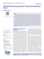 Vấn đề Biển Đông trong quan hệ Mỹ - Việt dưới thời Tổng thống B. Obama