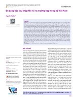 Đa dạng hóa thu nhập khi rủi ro: Trường hợp nông hộ Việt Nam