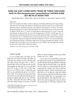 Đánh giá chất lượng nước trong hệ thống tuần hoàn nuôi cá tra (Pangasianodon hypophthalmus) thương phẩm quy mô pilot ngoài trời
