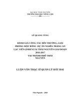 Đánh giá công tác bồi thường, giải phóng mặt bằng dự án nghĩa trang an lạc viên (INDEV CO) thành phố thái nguyên giai đoạn 2016 
