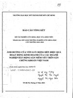 ảnh hưởng của vốn lưu động đến hiệu quả hoạt động kinh doanh của các doanh nghiệp bất động sản niêm yết trên sàn chứng khoán việt nam 