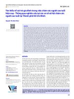 Tìm hiểu về vai trò gia đình trong việc chăm sóc người cao tuổi hiện nay - Thông qua nghiên cứu tại các cơ sở xã hội chăm sóc người cao tuổi tại Thành phố Hồ Chí Minh