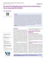 Các nhân tố tác động đến hiệu quả sản xuất của các hộ trồng lúa tại các vùng nông thôn Việt Nam