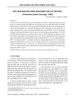 Kết quả ban đầu sinh sản nhân tạo cá trà sóc (Probarbus jullieni Sauvage, 1880)
