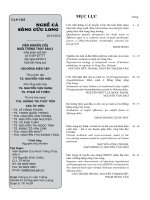 Tạp chí Nghề cá sông Cửu Long: Số 01/2013