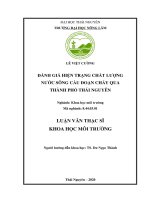 Đánh giá hiện trạng chất lượng nước sông cầu đoạn chảy qua thành phố thái nguyên