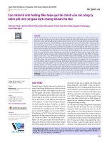 Các nhân tố ảnh hưởng đến hiệu quả tài chính của các công ty niêm yết trên sở giao dịch chứng khoán Hà Nội