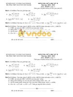 Đề thi giữa học kì 2 môn Toán lớp 11 năm học 2018-2019 – Trường THTP Nguyễn Chí Thanh