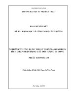 Nghiên cứu ứng dụng thuật toán mạng nở ron tích chập nhận dạng các đối tượng di động 
