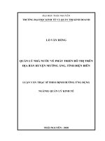 Quản lý nhà nước về phát triển đô thị trên địa bàn huyện mường ảng, tỉnh điện biên