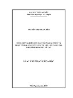 Tổng hợp, nghiên cứu đặc trưng cấu trúc và hoạt tính quang xúc tác của vật liệu nano TiO2 biến tính bằng NiO và CuO (Luận văn thạc sĩ)