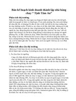 Bản kế hoạch kinh doanh thành lập nhà hàng chay