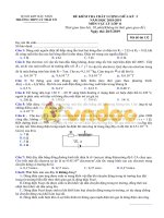 Đề kiểm tra chất lượng giữa kì 2 môn Vật lý lớp 11 năm học 2018-2019 – Trường THPT Lý Thái Tổ (Mã đề 132)