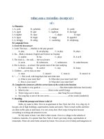 TIẾNG ANH 6 THÍ điểm  ôn tập HK1