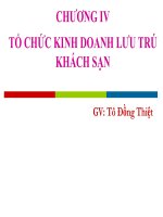 Bài giảng Quản trị Kinh doanh khách sạn: Chương 4 – Tô Đồng Thiệt