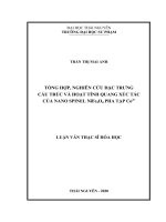 Tổng hợp, nghiên cứu đặc trưng cấu trúc và hoạt tính quang xúc tác của nano spinel nife2o4 pha tạp co2