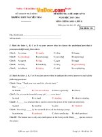 Đề kiểm tra giữa học kì 2 môn Tiếng Anh lớp 11 năm học 2015-2016 – Trường THPT Nguyễn Trãi (Mã đề 136)